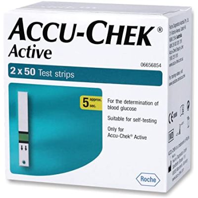 Acco Chek Active Strips Pack of 100 Test Strips Exp.03-07-2024