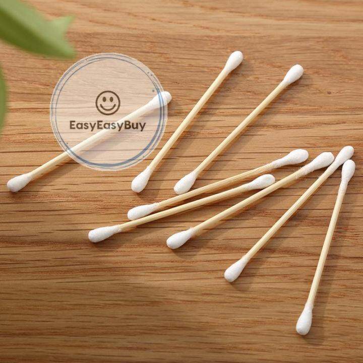 10-ชิ้น-คอตตอนบัด-100-ก้าน-แพ็คเดี่ยว-cotton-buds-สำลีปั่นหูด้ามไม้-สำลีไม้-สำลีก้าน-สำลีเช็ดเครื่องสำอาง-ez99