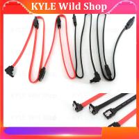 KYLE Wild Shop 40cm red black Straight Right-angle SATA Cable 3.0  III  To Hard Disk Drive SSD HDD Sata 3 wire For Motherboard High Speed lead