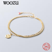 WOOZU Real 925 Sterling Silver Minimalist Cute Smiley celets For Women Charming Wedding Korean Fashion Birthday Jewelry Gift