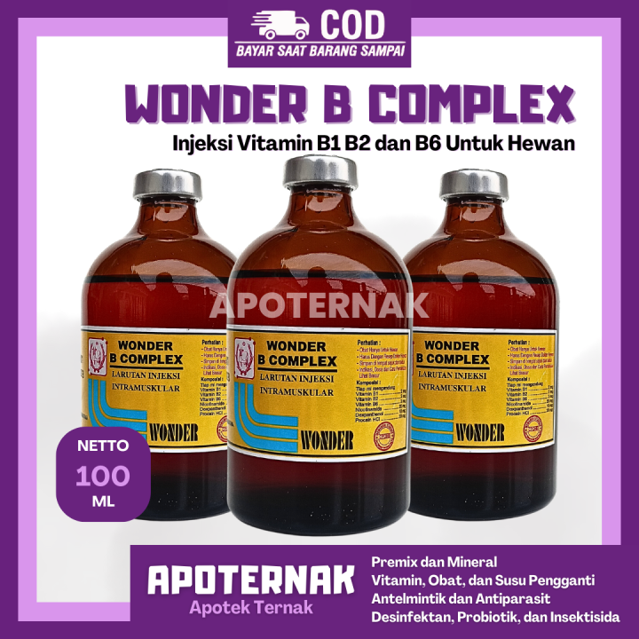 WONDER B COMPLEX 100 Ml | Vitamin B Kompleks Injeksi Hewan | Vitamin B ...