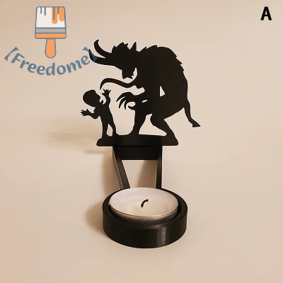【Freedome】 เชิงเทียนตกแต่งฮาโลวีนแนววินเทจ, เทียนฉายภาพสยองขวัญแม่มดมืดที่เสียสละเทียน