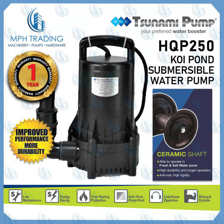 Tsunami HQP-250 HQP250 Multipurpose Ceramic Shaft Koi Pond Vertical ...