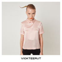 VICKTEERUT (ราคาปกติ 5,650-.) Short Sleeve Satin Blouse เสื้อคอปก แขนสั้น ผ้าซาติน