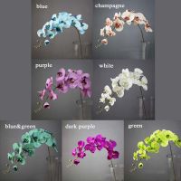 MENGXUAN 110cm Artificial Flower Office Home Decor Fake Flowers 3D Printing Silk Party 11 Head Phalaenopsis Decoration Butterfly OrchidMulticolor