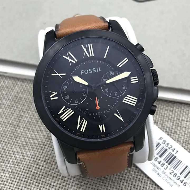FOSSIL Leather Strap Watch For Men Sale Original Pawnable Waterproof Brown  FS5241 FOSSIL Watch For Men