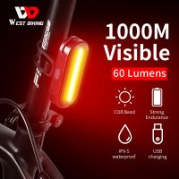 WEST BIKING Bicycle Rear Light USB Rechargeable LED Tail Light 6 Mode Cycling Safety Helmet Bag Flash Lamp Bike Accessories Medicine  First Aid Storag