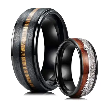 Mens black hot sale tungsten rings