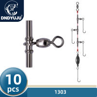 DNDYUJU 10pcs Fish Hook Fixing Clip อุปกรณ์ตกปลา Rolling Swivel Interlock Snap หมุน Tackle Fishing Connector Splitter-SLPPP STORE