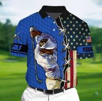 2023 new arrive- Custom name American golfer 3D all over print polo shirt