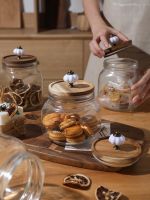 Transparent Glass Storage Jar Cereal Grain Sealed Jar Candy Nuts Box Food Grade Storage Container Garlic Lid Decor Jewelry Box