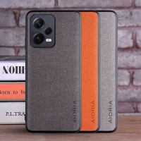 พร้อมสต็อก Aioria กรณีโทรศัพท์สำหรับ Xiaomi R Edmi หมายเหตุ12 Pro บวกปกหลังหรูหราแฟชั่นสิ่งทอหนังผิวนุ่ม TPU ข้างฮาร์ดพีซีเต็มปกกล้องกันกระแทกป้องกันการออกแบบปลอก