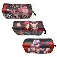 Jujutsu Kaisen เคสดินสอลายการ์ตูนสำหรับเด็กหญิงเด็กชายอนิเมะกระเป๋าดินสอ PU เครื่องเขียนกระเป๋าดินสอเคสที่ใส่ดินสอแบบซิปช่อง0000