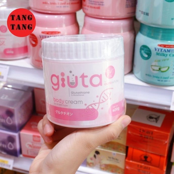 ครีมกลูต้ากระปุก ออร่าไวท์ บอดี้กลูต้า Gluta Body Cream by Thida 400 g