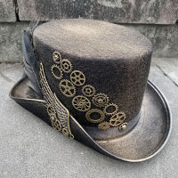 100 Handmade Steampunk Hat Women Men Steampunk Top Hat With Gear Glasses Stage Magic Hat Performance Hat Size 57CM