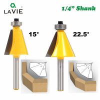 【DT】hot！ LA VIE 1pc 1/4  Shank 15 22.5 Chamfer Bevel Edging Router Bit Milling Cutter for Wood Woodworking Bits MC01027