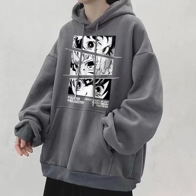 ✖❀♧ Hoodie【M-8Xl】เสื้อกันหนาวแขนยาวมีฮู้ดพิมพ์ลายการ์ตูนอนิเมะสไตล์ฮิปฮอปสไตล์เกาหลีสําหรับผู้ชาย