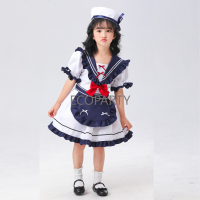 New Navy Style Lolita JK Girls Uniform Short Sleeve Pleated Skirt Suits Cosplay Sailor Skirt Children S Stage Performance Dress