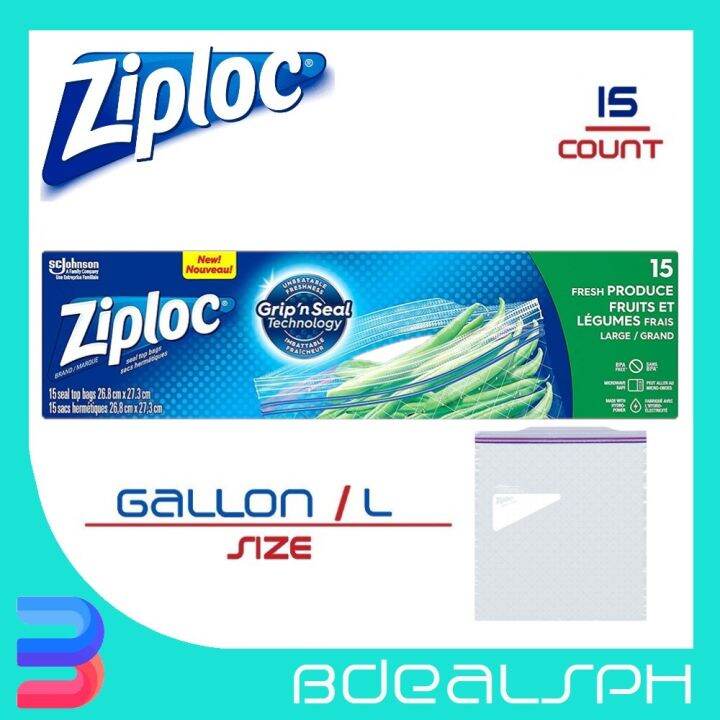 Ziploc 15 Large Fresh Produce Bags In NEW Unbeatable Grip’n Seal Technology Lazada PH