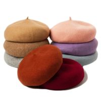 Winter Wool Beret Thick Warm Walking Hat Women Artist Baret French Hat Ladies Girls Solid Outdoor Travel Beret Hat Wholesale