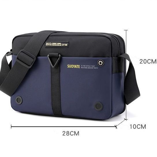 กระเป๋าแนวขวางของผู้ชาย-กระเป๋าสะพายกระเป๋าใส่คอมพิวเตอร์แนวธุรกิจใช้งานได้จริงผ้าอ๊อกซ์ฟอร์ดกันน้ำ-ฮอตฮิต-ึคุณภาพสูง
