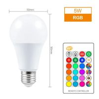 หลอดไฟ Rgb หลอดไฟ Led E27 110V 220V 5W 10W 15W รีโมทคอนโทรล Ir 16สี Rgbw Rgbww โคมไฟ Led ตกแต่งบ้านวันหยุด