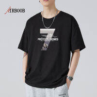 AIRBOOB เสื้อโปโลสีผู้ชายแฟชั่นใหม่ยอดนิยมเสื้อยืดพิมพ์ลายของผู้ชายแบรนด์เสื้อแขนสั้นแฟชั่นของผู้ชายชุดหน้าร้อนแขนสามส่วนใหม่