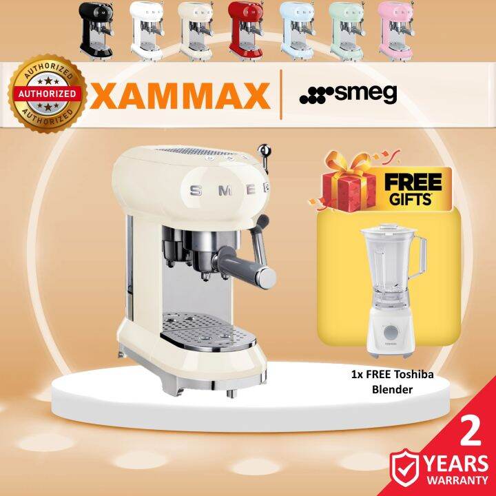 Smeg ECF01 Espresso Coffee Machine Collection Series / Pastel Green Coffee Machine / Pastel Blue