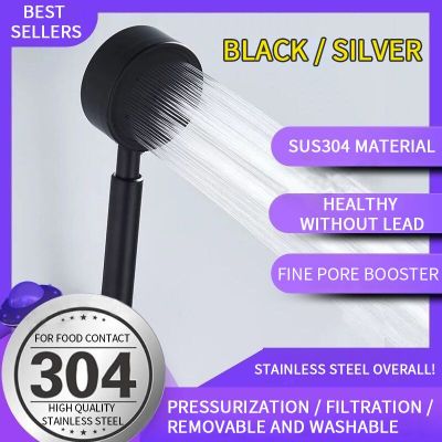 Black Shower Head High Pressure SUS 304 Stainless Steel Wall Mounted Water Saving Rainfall Shower Bathroom Accessories Showerheads