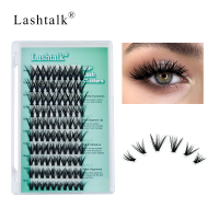 Lashtalk ขนตาแบบโค้งจำนวน1กล่อง,แบบ DIY 40P D ตัวต่อขนตา10เส้น8-16มม. จาก Nagaraku Dovetail ขนตาทำให้มีน้ำหนักเบา Peralatan Rias ธรรมชาติ