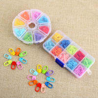 120104Pcs DIY อุปกรณ์ถักเครื่องมือเข็มโครเชต์พลาสติกล็อค Stitch Markers ผู้ถือคลิปมินิกรณีผสมสี Pins