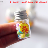 Fre 1/12 dollhouse Miniature Food ขนมหวานน้ำตาลอมยิ้มกับผู้ถือกรณี candys