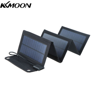 KKmoon ที่ชาร์จพลังงานแสงอาทิตย์ขนาด20W แผงโซลาร์เซลล์แบบพับได้พร้อมพอร์ต USB สำหรับการเดินทางแคมป์ปิ้งกันน้ำใช้ได้กับสมาร์ทโฟน iPhone และ Android