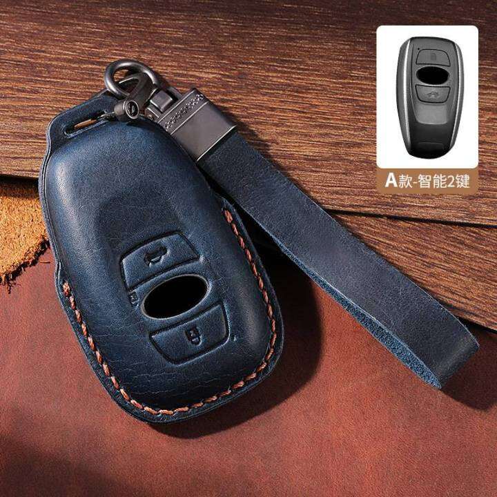 crazy-horse-leather-car-key-case-cover-keyring-for-subaru-legacy-xv-forester-outback-brz-sit-shell