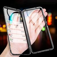 Magnetic Adsorption Metal Phone Case Tempered Glass Magnet Back Cover For iPhone XR X Full Coverage Cover For iPhone XS Max xs x