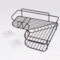 12PCS Black Shampoo Storage Rack Holder Kitchen Seasoning Rack Punch Corner Frame Shower Shelf Robe Hook Bathroom Accessories