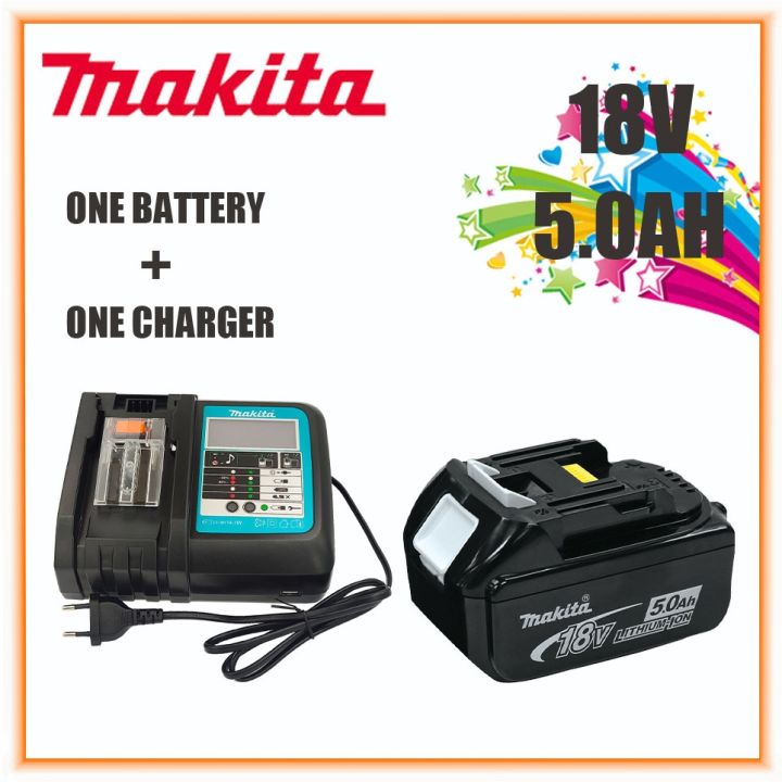 Original Makita 18V 5.0Ah Rechargeable Lithium Battery,for 18v Drill BL1860  BL1830 BL1850 BL1860B Replacement Power Tool Battery