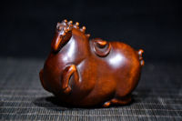 จีนเก่า wood มือแกะสลักน่ารักรูปปั้นม้า netsuke