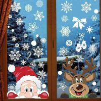 1 Pcs Snowflake Santa Elk Christmas Colorful Static Decoration Glass Window Sticker Home N9s7