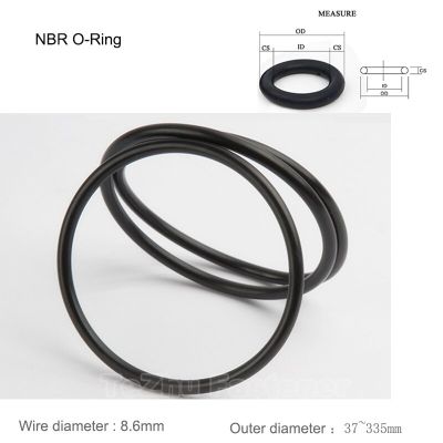 Thickness CS 8.6mm NBR O Ring Seal Gasket OD 37-335mm Nitrile Butadiene Rubber Spacer Oil Resistance Washer O-Ring Gas Stove Parts Accessories