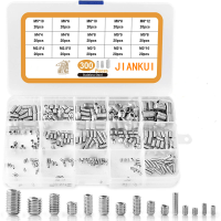 300P M2.5/M3/M4/M5/M6/M8 สแตนเลสสตีล Hex Allen Head Socket ชุดสกรูชุด Assortment Grub สกรูภายใน Hex Drive-asdewrwerds