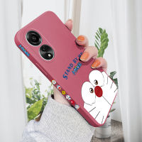 เคสสำหรับ OPPO A78 4G ที่ตั้งการ์ตูนใหม่โดยฉัน Doraemn เคสโทรศัพท์ดีไซน์อนิเมะด้านข้างมีลวดลายขอบสี่เหลี่ยมของเหลวปลอกซิลิโคนคลุมทั้งหมดเคสป้องกันทนแรงกระแทกกล้อง