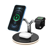 3 In 1 Magnetic Wireless Charger 15W Fast Charging Station สำหรับ 12 Pro Max Chargers สำหรับ หูฟัง Fast Charging