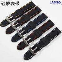 ⌚สายรัดซิลิโคนสำหรับทุกเพศกันฝุ่นกันเหงื่อโซ่ที่ทนทานปากแบน