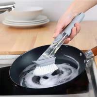 【cw】 Cleaning With Dishwashing Sponge 2 In 1 Handle Dish Washing Household Tools Dispenser