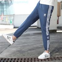 ✉ Adidas Clover Sports Pants Woven Quick-Drying Pants For Men And Women Three Bars Summer Thin Section Ice Silk Pants Couple Style Nine-Point Pants Tide