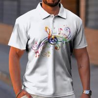 Fashion Music Haruku Note Print Polo Shirt New Summer Short Sleeve T-Shirt Fashion  Shirt Plus Size Polo Shirt Mens Polo Shirt