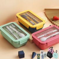 Sealed insulation lunch box student female ins microwave lunch box compartment with tableware office worker adult lunch box