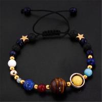 Universe Galaxy Eight Planets Solar System Guardian Star Natural Stone Beads Bracelet Bangle Adjustable For Women Men Unisex