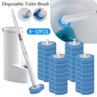 Disposable Toilet Brush With Replacement Heads Toilet Brush Holder Set Long Handle Bathroom Brush for Home Mirror Sink WC Tools